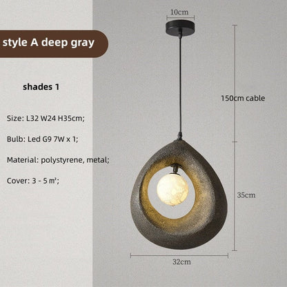 Circular Wabi-Sabi Pendant Light