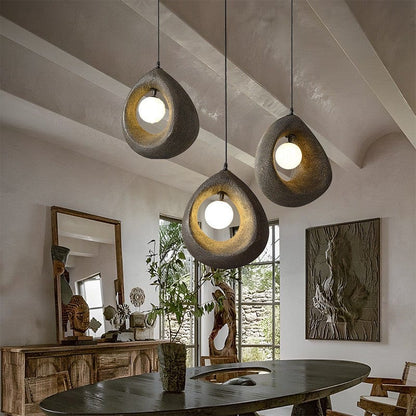 Circular Wabi-Sabi Pendant Light