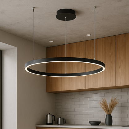 Lampa wisząca z pierścieniem Nordic - elegancka i nowoczesna aranżacja wnętrza