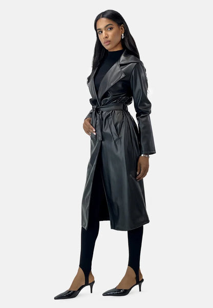 Faux Leather Trenchcoat