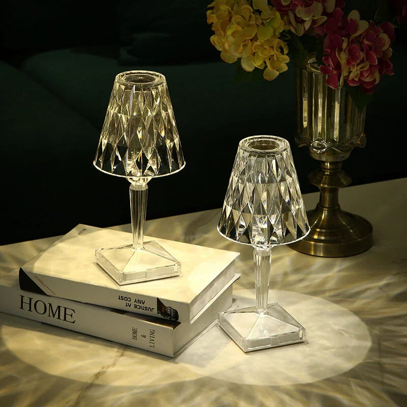 Mantar Crystal Wireless LED Lamp with Touch Control | Rechargeable &amp; Dimmable Light for Indoor &amp; Outdoor Use
