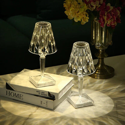 Mantar Crystal Wireless LED Lamp with Touch Control | Rechargeable &amp; Dimmable Light for Indoor &amp; Outdoor Use
