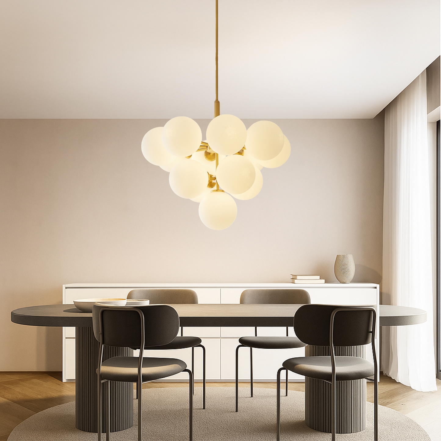 Modern Nordic Ball Chandelier - Elegant Ceiling Light Fixture