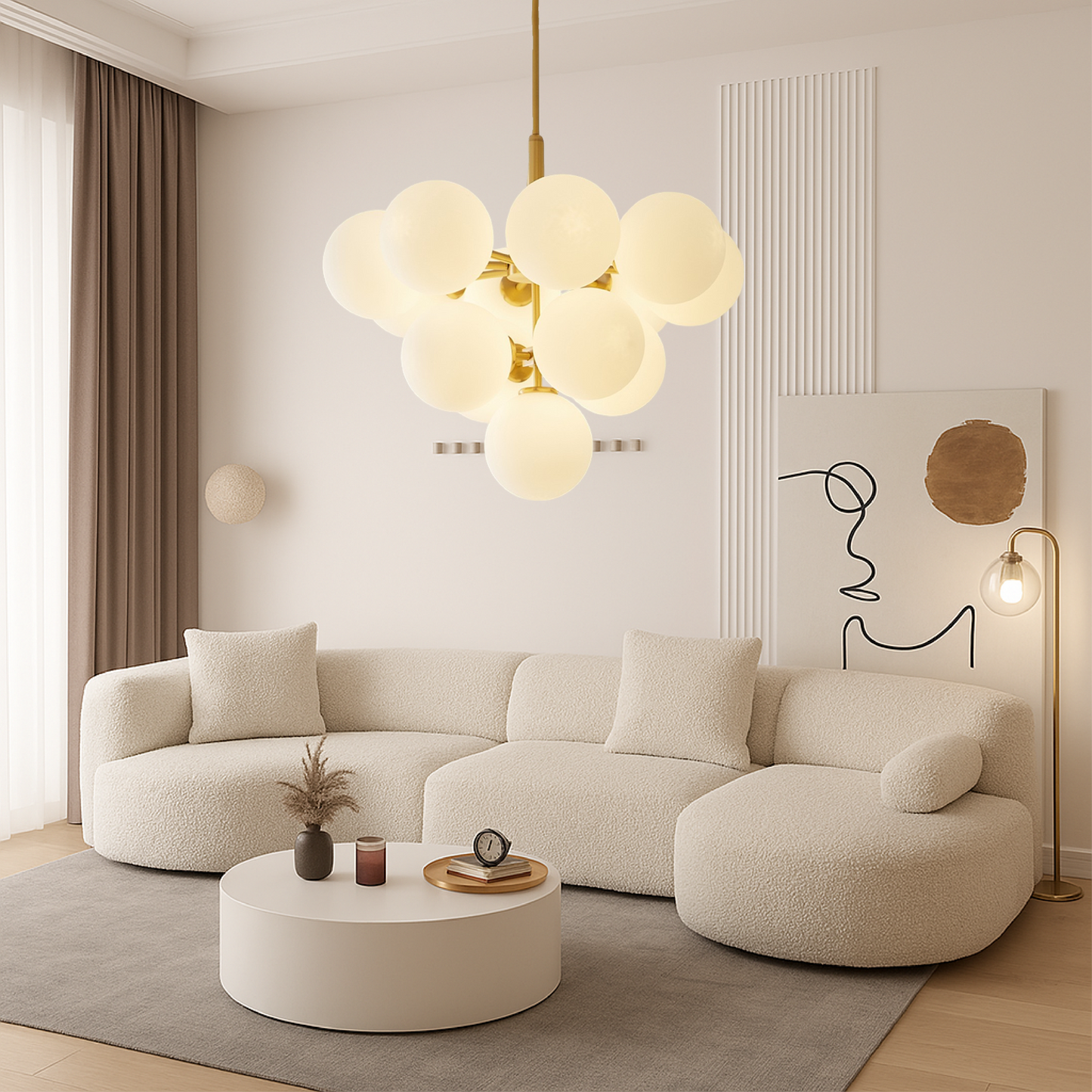 Modern Nordic Ball Chandelier - Elegant Ceiling Light Fixture