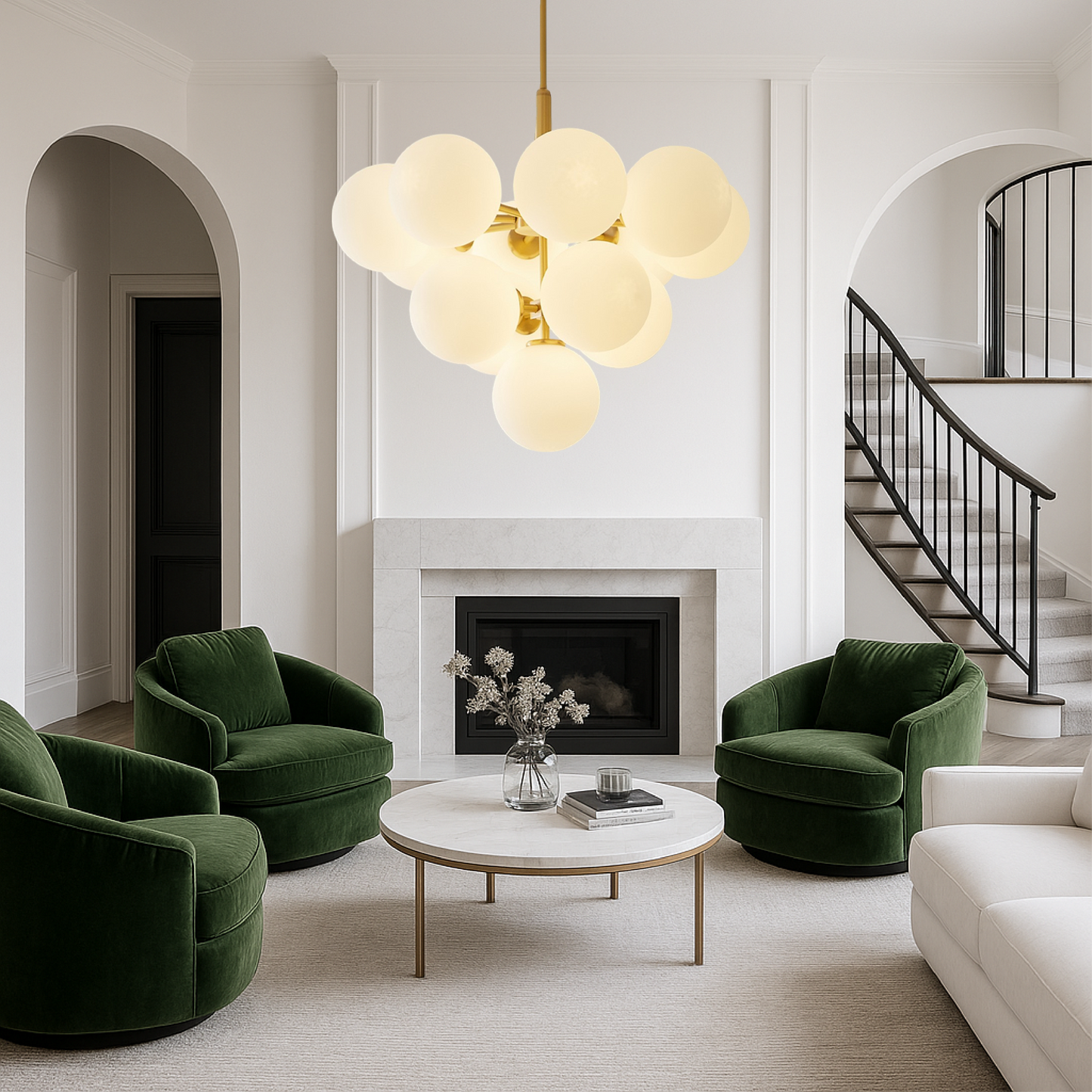 Modern Nordic Ball Chandelier - Elegant Ceiling Light Fixture