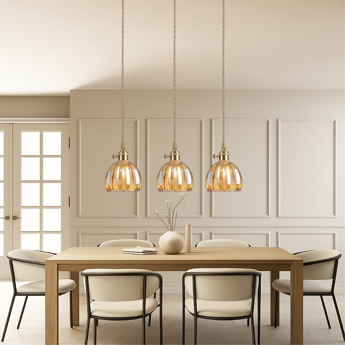 Lámpara de Techo con Colgante de Cristal Japonés Elegant