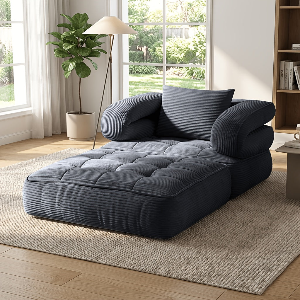Sofá cama convertible — No requiere montaje, espuma de alta densidad, tejido suave y agradable para la piel | 6 en 1: asientos versátiles para espacios pequeños: cine, descanso, oficina, sillón reclinable y ocio