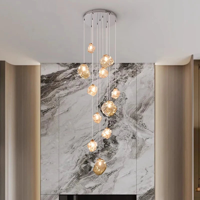 Nordic Villa Staircase Chandelier – Elegant Nordic Design for Hallways