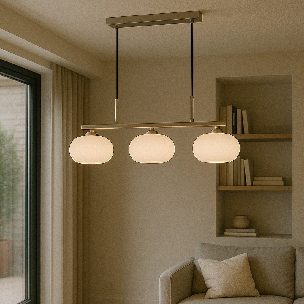 Moderne 3-Licht-Hängeleuchte im Bauhaus-Stil