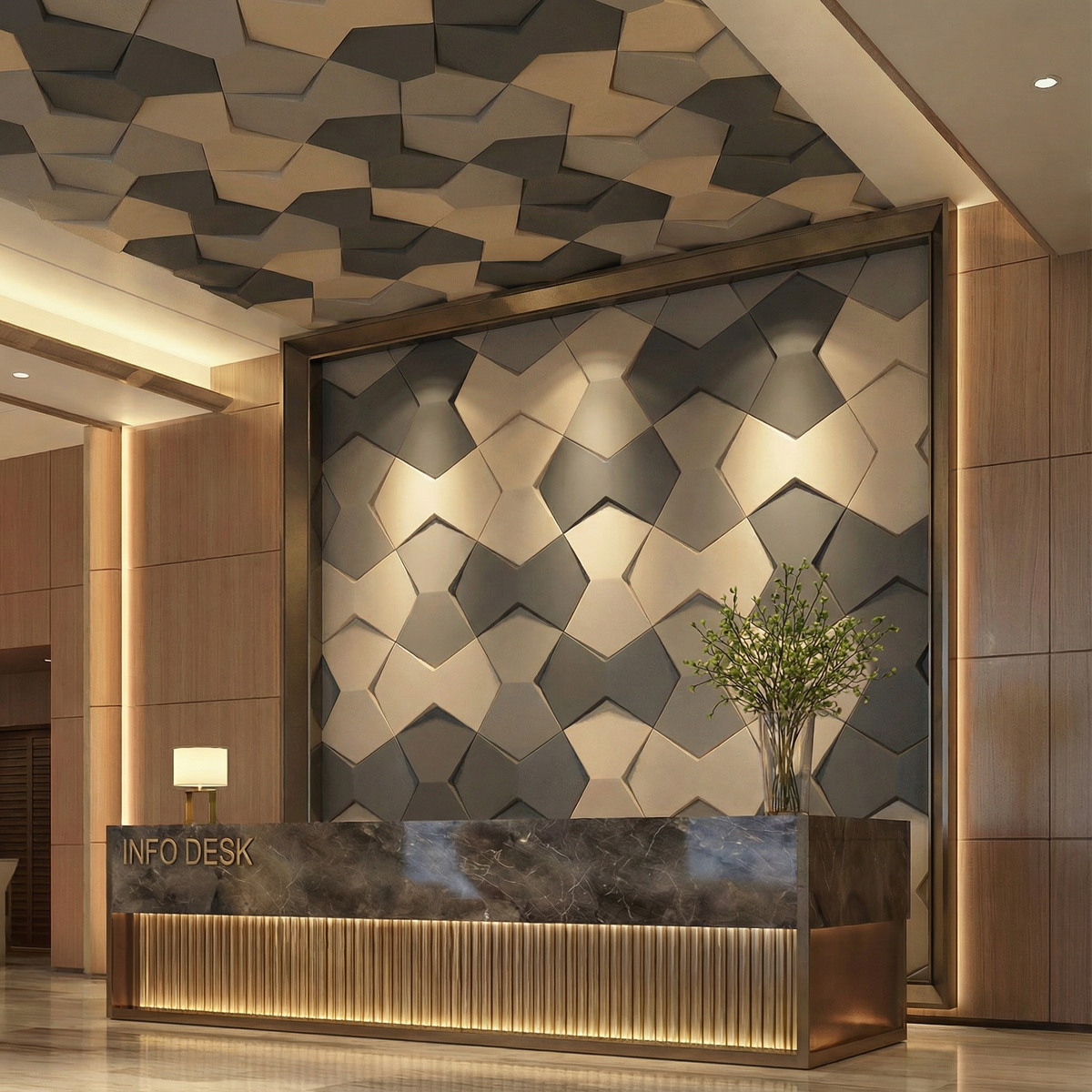 Bowtie Geometric 3D Leather Wall Panel