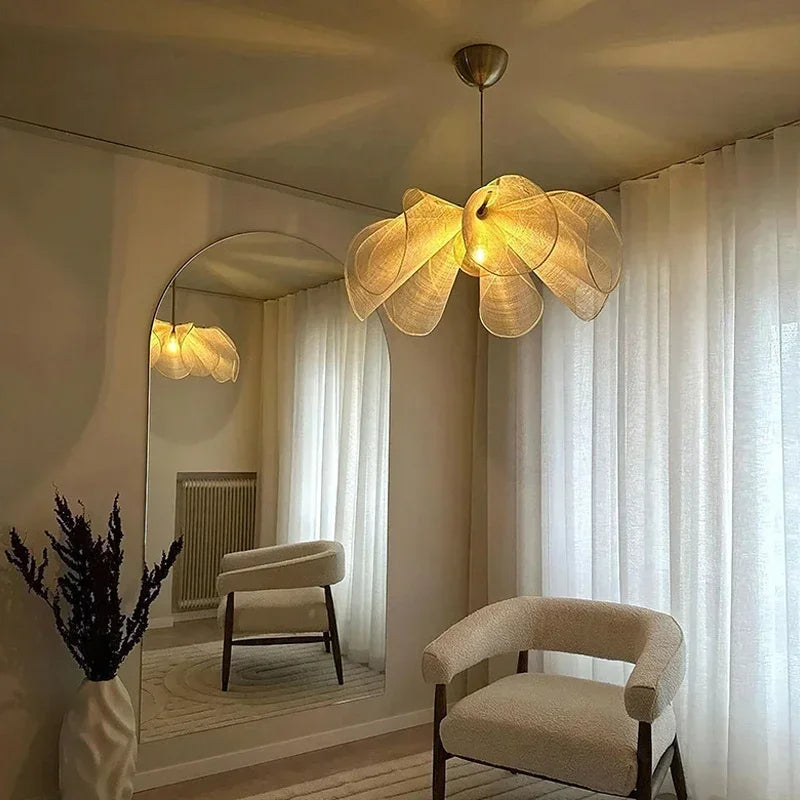 Lámpara de Tejido Vintage con Colgante para Hogar y Decoración