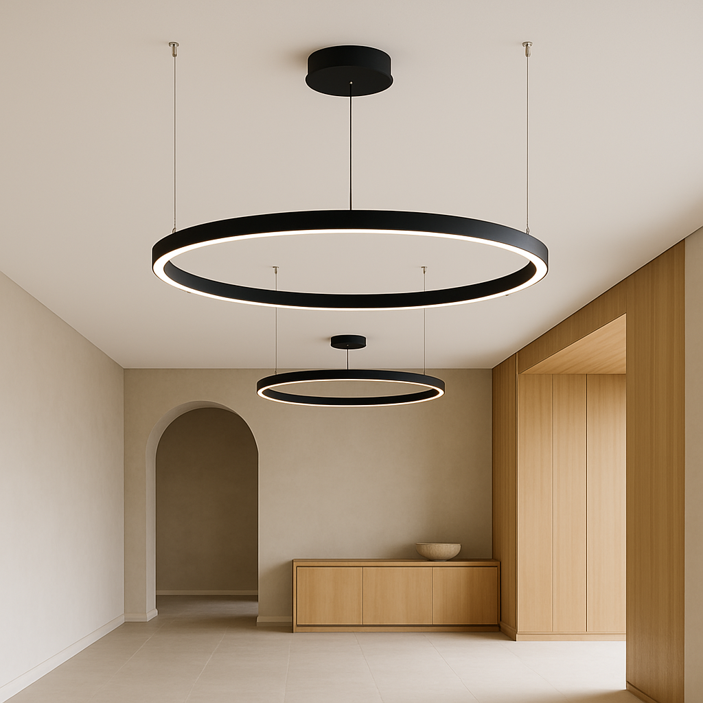 Lampa wisząca z pierścieniem Nordic - elegancka i nowoczesna aranżacja wnętrza