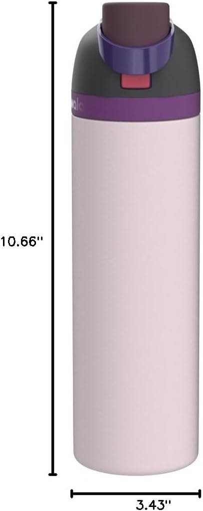 Owala FreeSip Insulated Stainless Steel Water Bottle with Straw for Sports and Travel, BPA-Free, 24-oz, Very, Very Dark