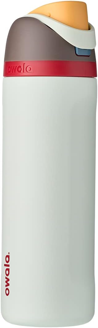 Owala FreeSip Insulated Stainless Steel Water Bottle with Straw for Sports and Travel, BPA-Free, 24-oz, Very, Very Dark