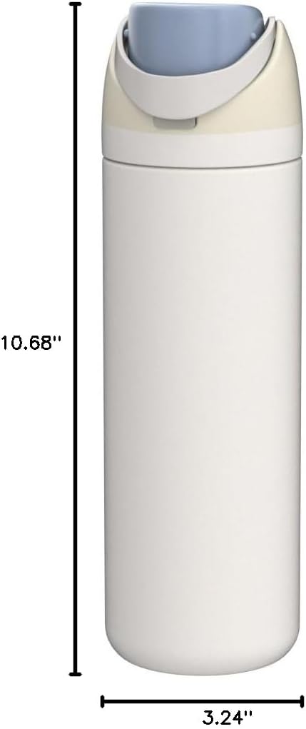 Owala FreeSip Insulated Stainless Steel Water Bottle with Straw for Sports and Travel, BPA-Free, 24-oz, Very, Very Dark