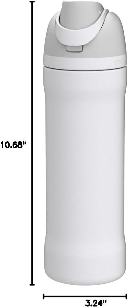Owala FreeSip Insulated Stainless Steel Water Bottle with Straw for Sports and Travel, BPA-Free, 24-oz, Very, Very Dark
