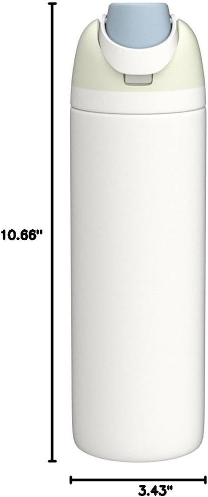 Owala FreeSip Insulated Stainless Steel Water Bottle with Straw for Sports and Travel, BPA-Free, 24-oz, Very, Very Dark