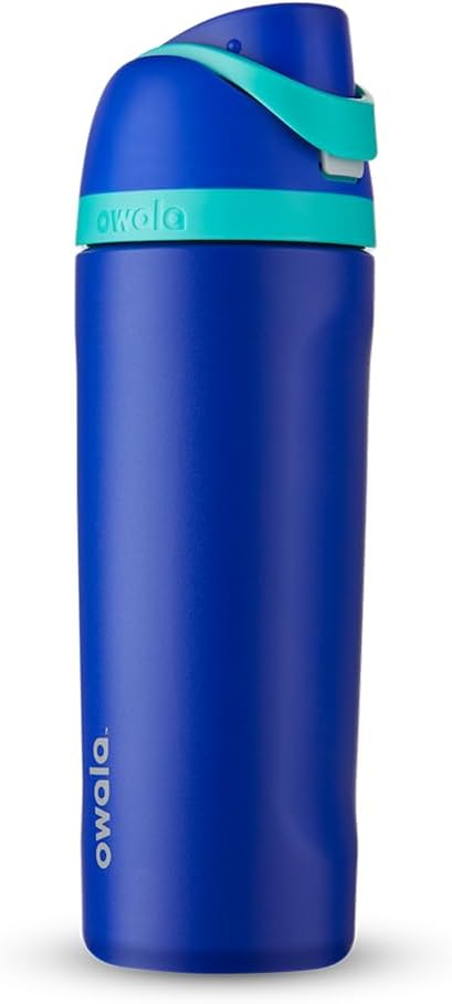Owala FreeSip Insulated Stainless Steel Water Bottle with Straw for Sports and Travel, BPA-Free, 24-oz, Very, Very Dark