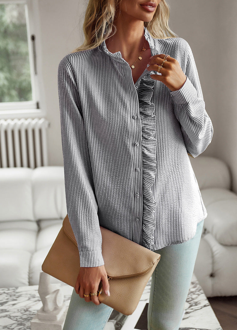 Elegant Ruffle Sleeve Blouse