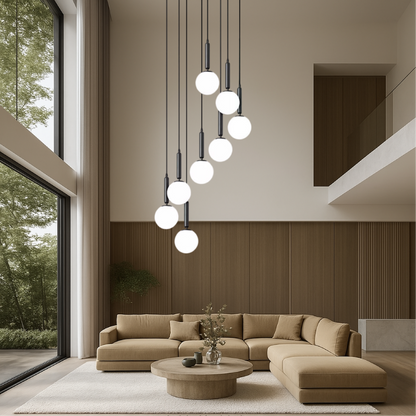Eva's Staircase Chandelier - Sleek Black Finish