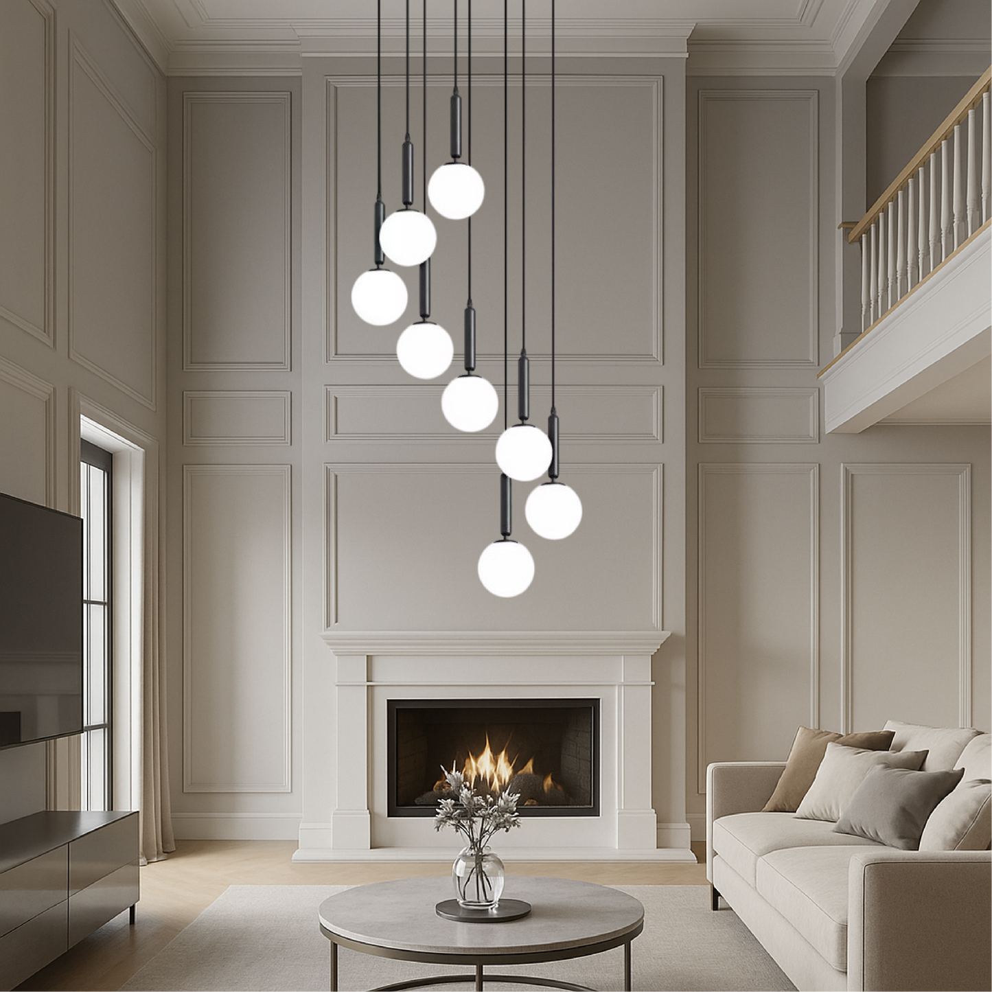 Elegance et Modernité : Lustre Échelle Eva en Noir