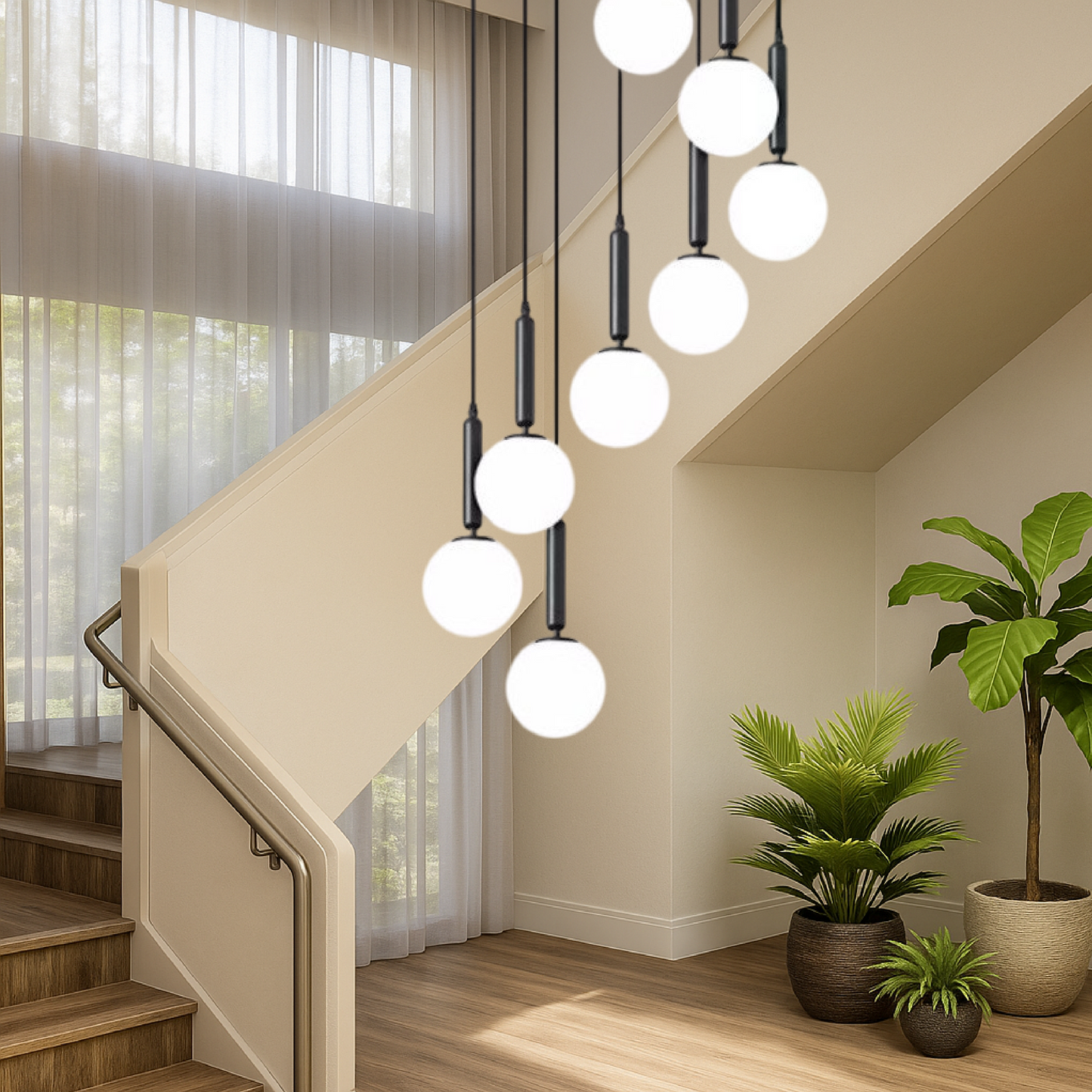 Elegance et Modernité : Lustre Échelle Eva en Noir