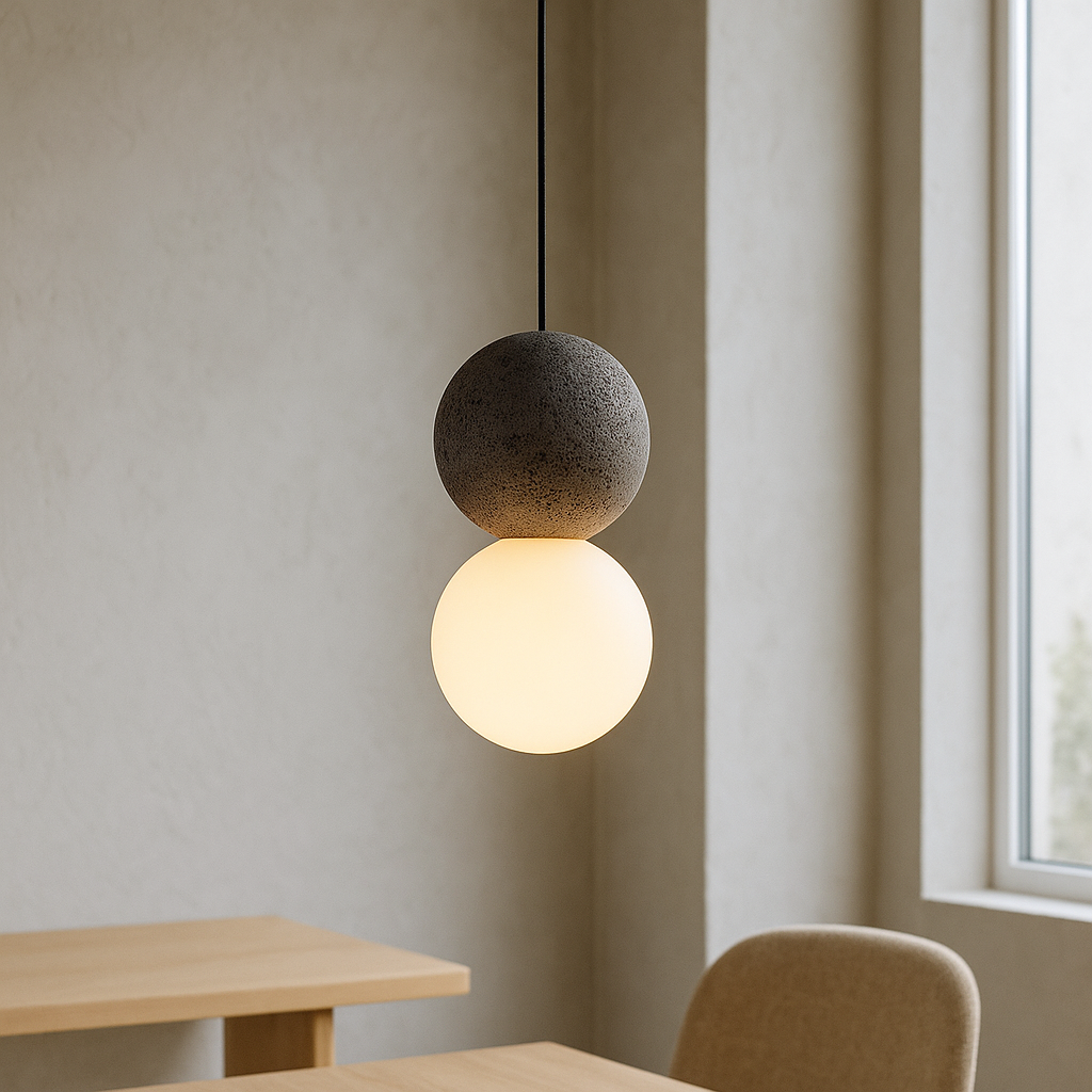 Lustre pendentif en obsidienne élégant et sophistiqué