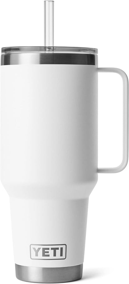 YETI Rambler 42 oz Tumbler with Handle and Straw Lid, Travel Mug Water Tumbler, Vacuum Insulated Cup with Handle, Stainless Steel, Key Lime