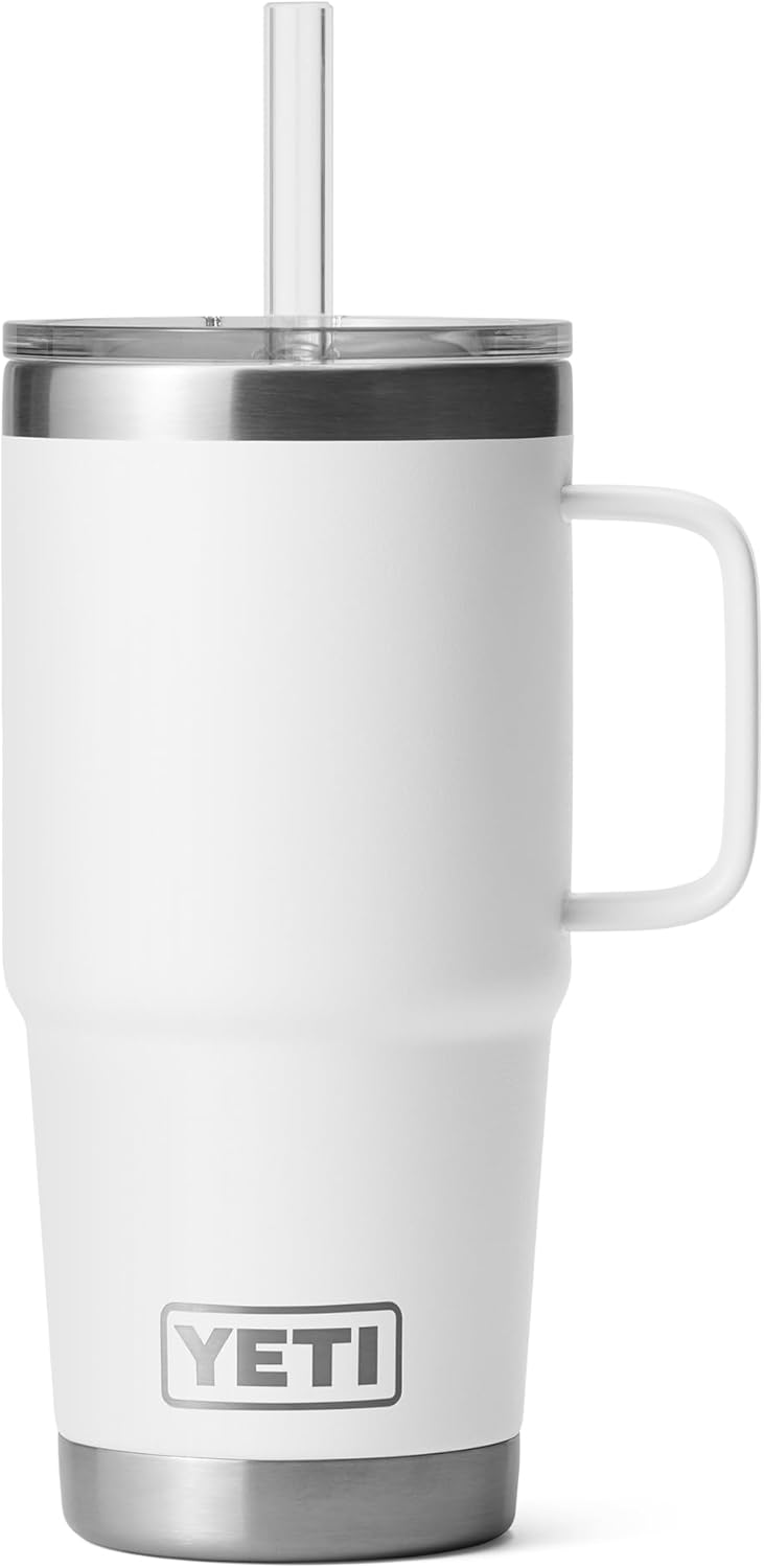 YETI Rambler 42 oz Tumbler with Handle and Straw Lid, Travel Mug Water Tumbler, Vacuum Insulated Cup with Handle, Stainless Steel, Key Lime