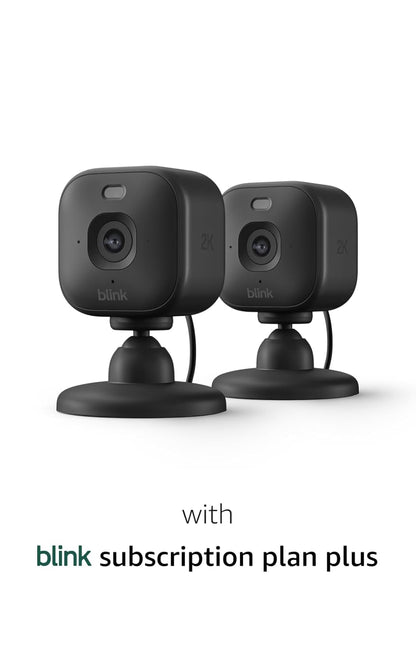 Blink Mini 2K+ (newest model) – Plug-in Home & Pet Indoor Security Camera with 2K video resolution, night vision, enhanced audio, motion detection – 1 camera (Black)