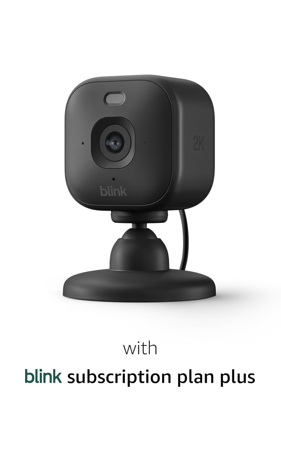 Blink Mini 2K+ (newest model) – Plug-in Home & Pet Indoor Security Camera with 2K video resolution, night vision, enhanced audio, motion detection – 1 camera (Black)