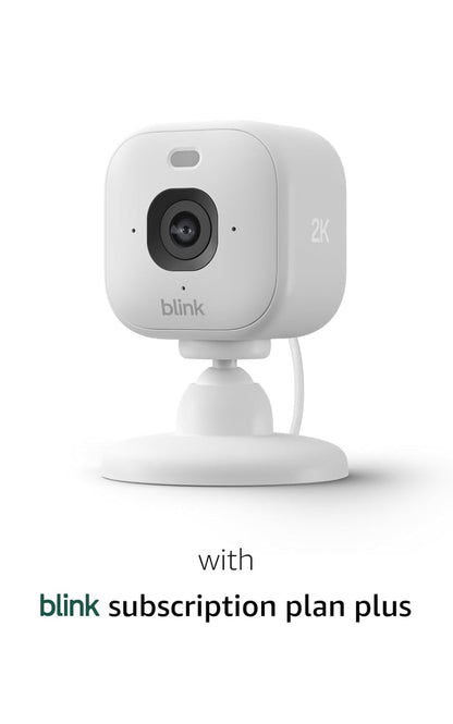 Blink Mini 2K+ (newest model) – Plug-in Home & Pet Indoor Security Camera with 2K video resolution, night vision, enhanced audio, motion detection – 1 camera (Black)