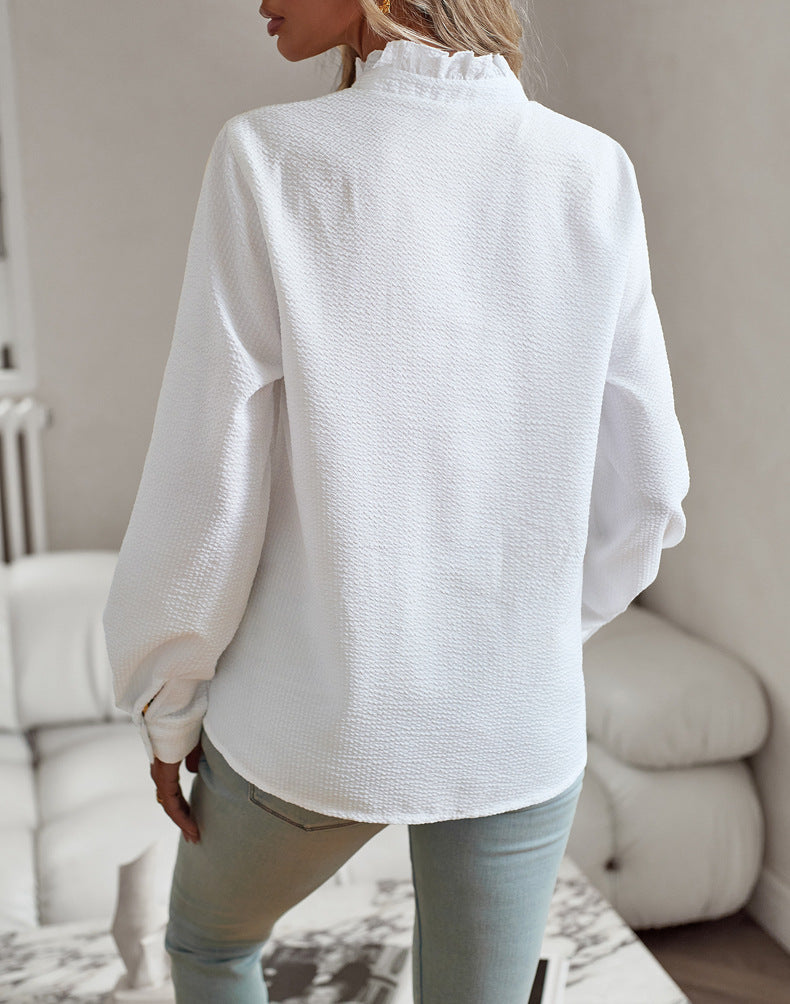 Elegant Ruffle Sleeve Blouse
