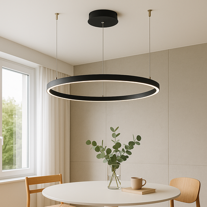 Lampa wisząca z pierścieniem Nordic - elegancka i nowoczesna aranżacja wnętrza