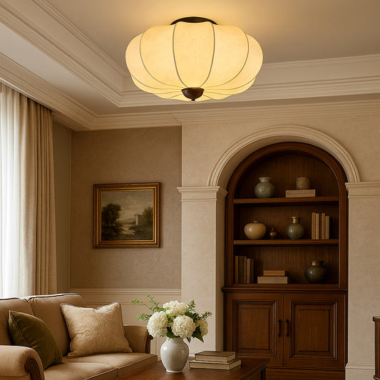Empire Inspired Medieval Silk Ceiling Light for Elegant Interior Decor