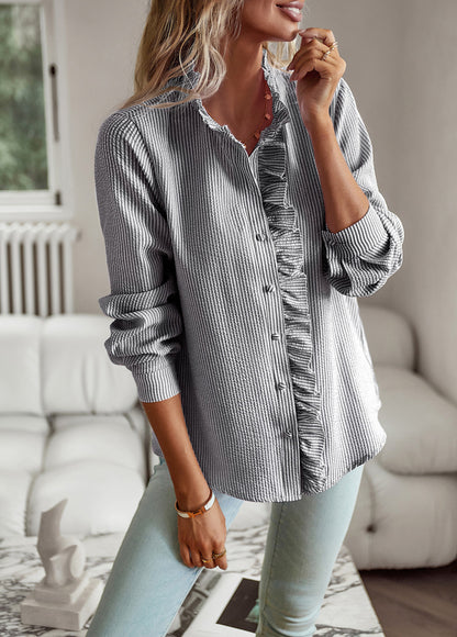 Elegant Ruffle Sleeve Blouse