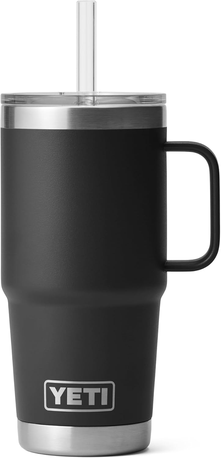 YETI Rambler 42 oz Tumbler with Handle and Straw Lid, Travel Mug Water Tumbler, Vacuum Insulated Cup with Handle, Stainless Steel, Key Lime