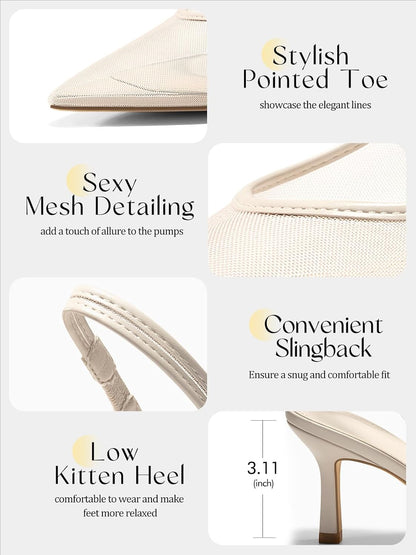 Elegant Slingback Kitten Heels