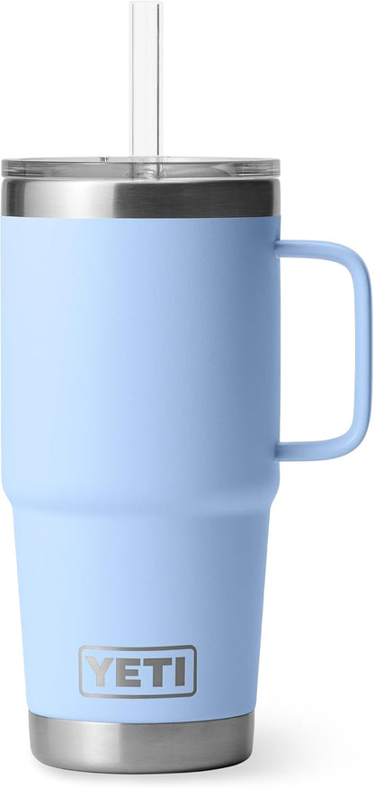 YETI Rambler 42 oz Tumbler with Handle and Straw Lid, Travel Mug Water Tumbler, Vacuum Insulated Cup with Handle, Stainless Steel, Key Lime