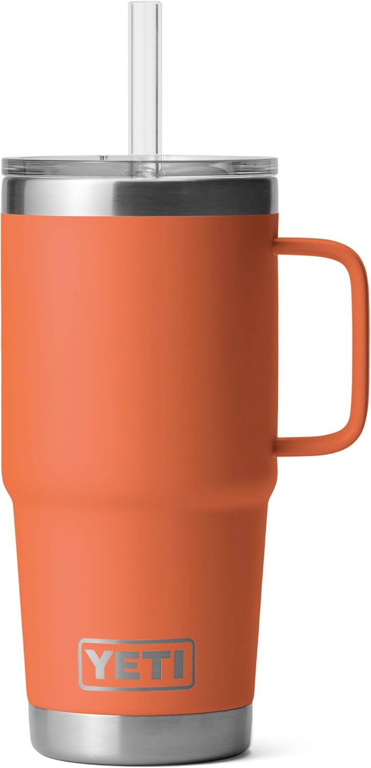 YETI Rambler 42 oz Tumbler with Handle and Straw Lid, Travel Mug Water Tumbler, Vacuum Insulated Cup with Handle, Stainless Steel, Key Lime