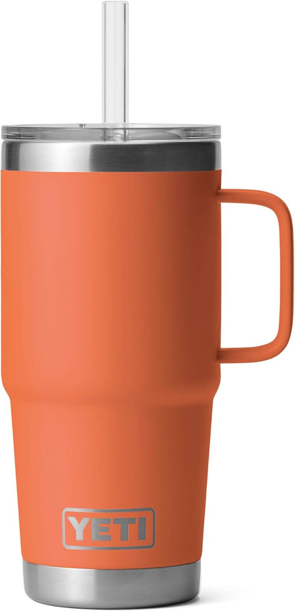 YETI Rambler 42 oz Tumbler with Handle and Straw Lid, Travel Mug Water Tumbler, Vacuum Insulated Cup with Handle, Stainless Steel, Key Lime