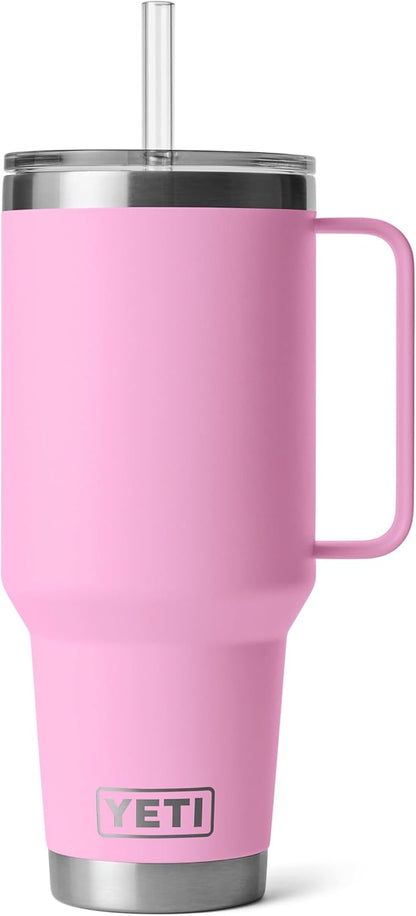 YETI Rambler 42 oz Tumbler with Handle and Straw Lid, Travel Mug Water Tumbler, Vacuum Insulated Cup with Handle, Stainless Steel, Key Lime