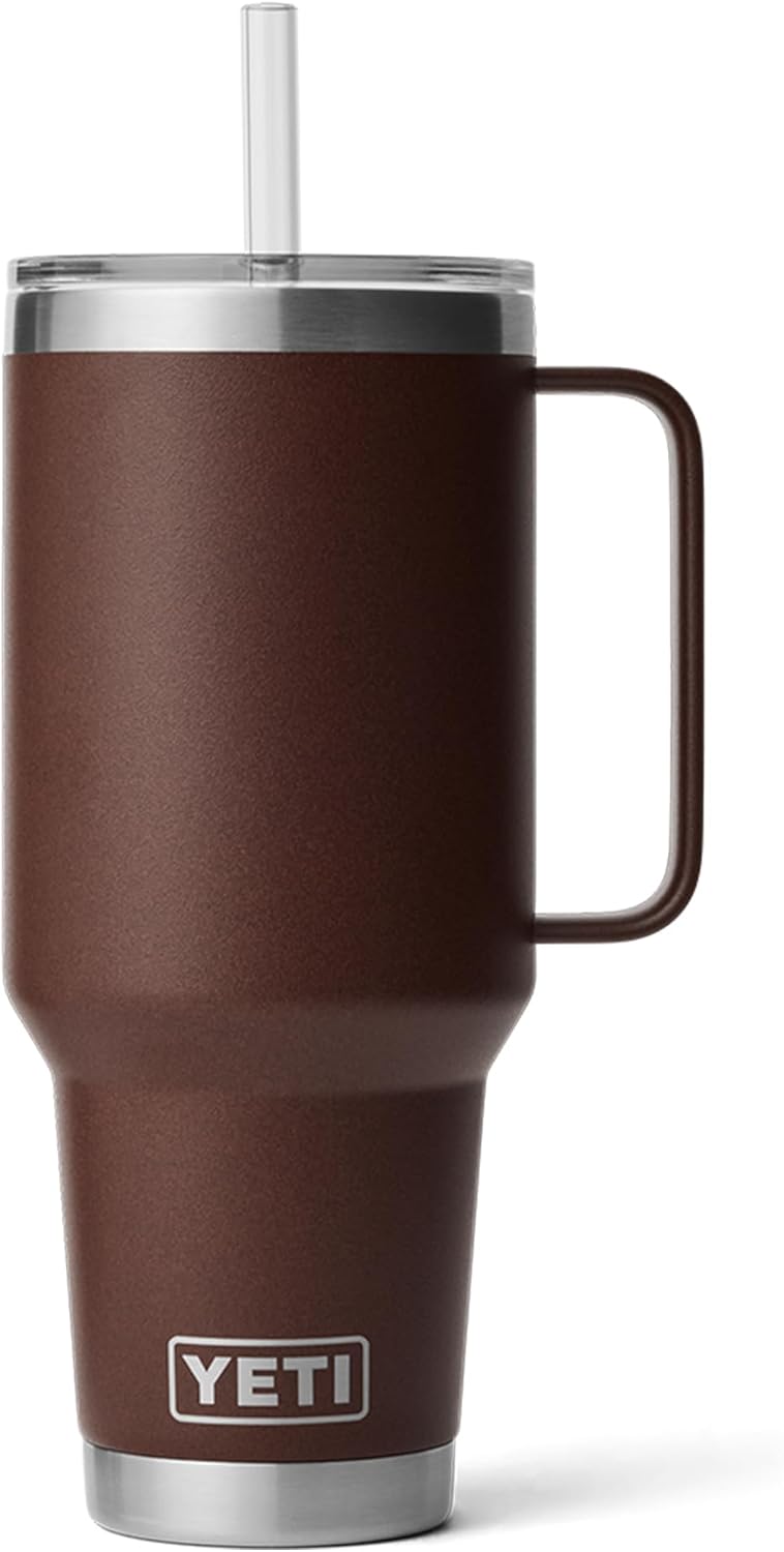 YETI Rambler 42 oz Tumbler with Handle and Straw Lid, Travel Mug Water Tumbler, Vacuum Insulated Cup with Handle, Stainless Steel, Key Lime