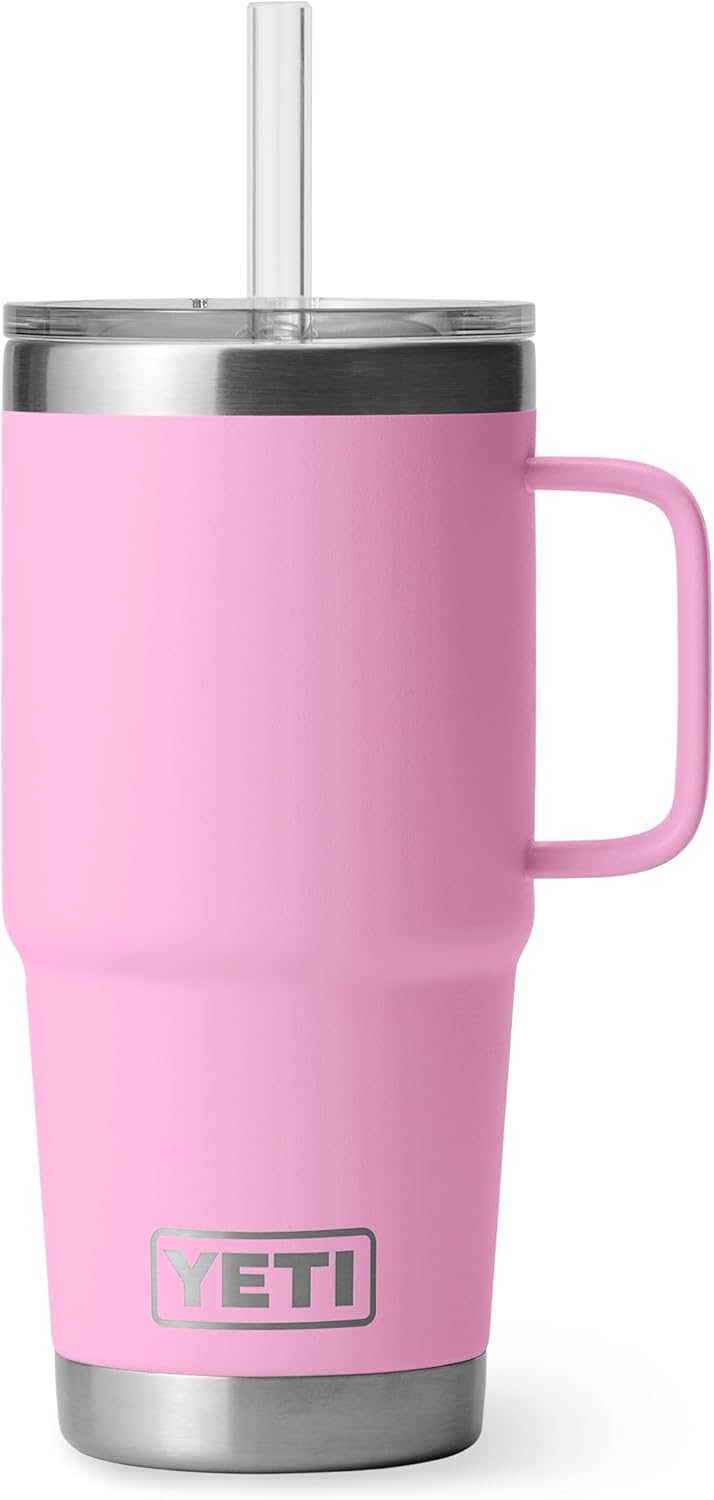 YETI Rambler 42 oz Tumbler with Handle and Straw Lid, Travel Mug Water Tumbler, Vacuum Insulated Cup with Handle, Stainless Steel, Key Lime