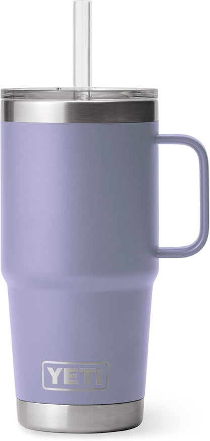 YETI Rambler 42 oz Tumbler with Handle and Straw Lid, Travel Mug Water Tumbler, Vacuum Insulated Cup with Handle, Stainless Steel, Key Lime