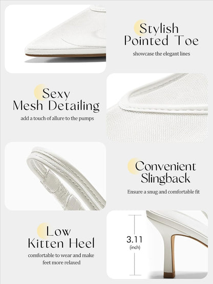 Elegant Slingback Kitten Heels