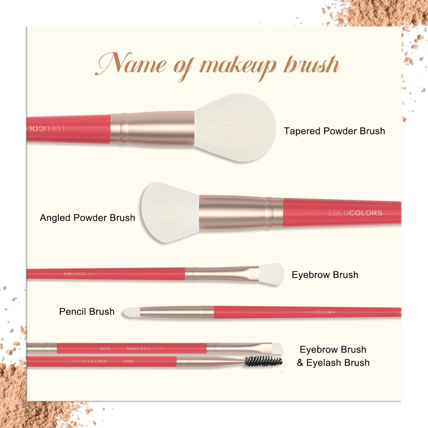 18-Piece Makeup Brush Set with Holder Case – Complete Professional Brush Collection for Flawless Makeup Application in Red -Soft Bristles (Red)