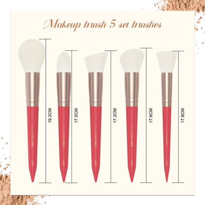 18-Piece Makeup Brush Set with Holder Case – Complete Professional Brush Collection for Flawless Makeup Application in Red -Soft Bristles (Red)