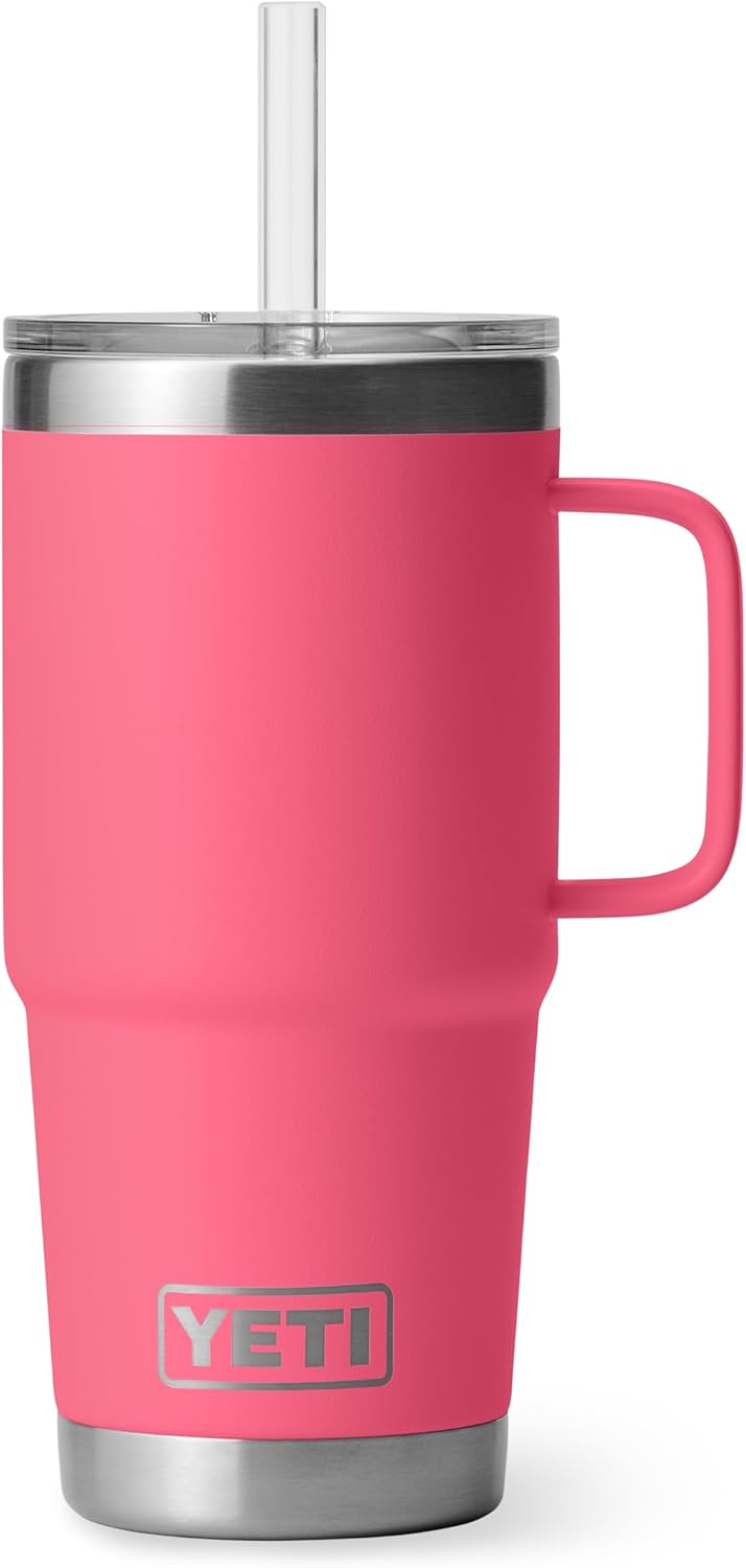 YETI Rambler 42 oz Tumbler with Handle and Straw Lid, Travel Mug Water Tumbler, Vacuum Insulated Cup with Handle, Stainless Steel, Key Lime