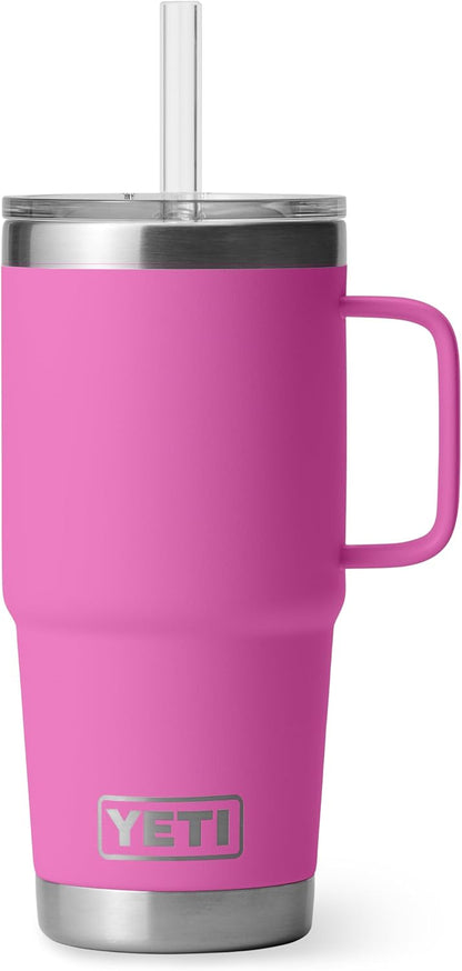 YETI Rambler 42 oz Tumbler with Handle and Straw Lid, Travel Mug Water Tumbler, Vacuum Insulated Cup with Handle, Stainless Steel, Key Lime